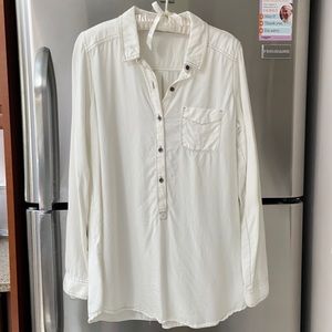 Halogen Cream Mini Shirt Dress or Tunis Top